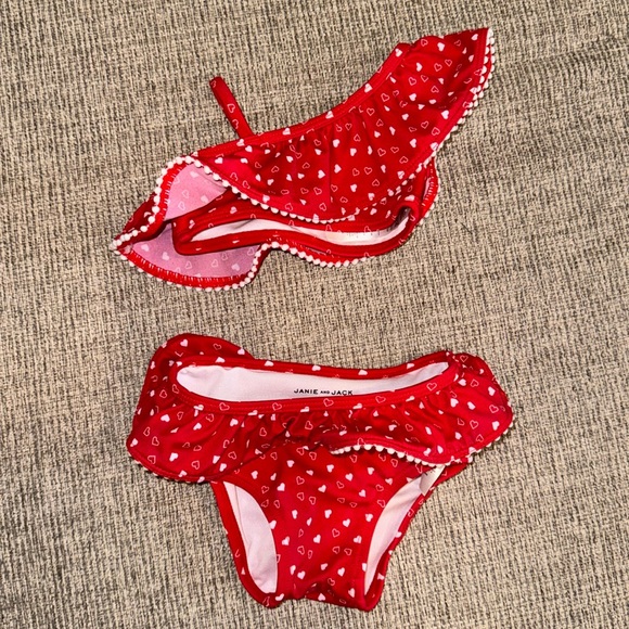6-12m Two Piece, Red, Janie and Jack Bathing Suit - Picture 1 of 4